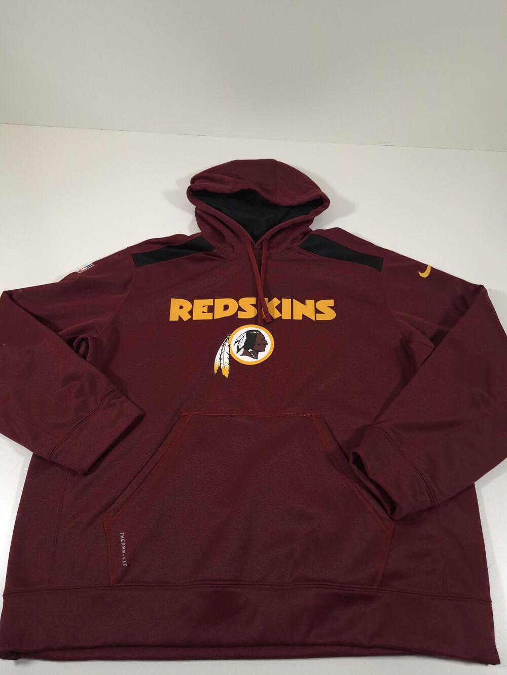 Washington Redskins Hoodie Sweatshirt Mens 2XL Red NFL Football Nike Therma Fit